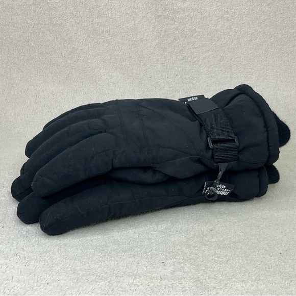 Vintage Thinsulate Insulated Winter Ski Gloves-Black Nylon-Classic-Simple-Casual - Picture 8 of 8
